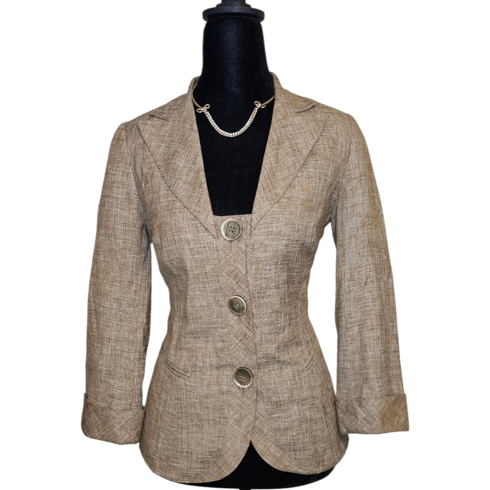 Lafayette 148 NY Wool Linen Blend Tweed Blazer - NWOT - Size 2